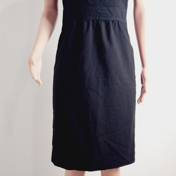 J.CREW Black Label Collection Midi Cotton Blend Sheath Dress Size: 4 - Picture 4 of 13